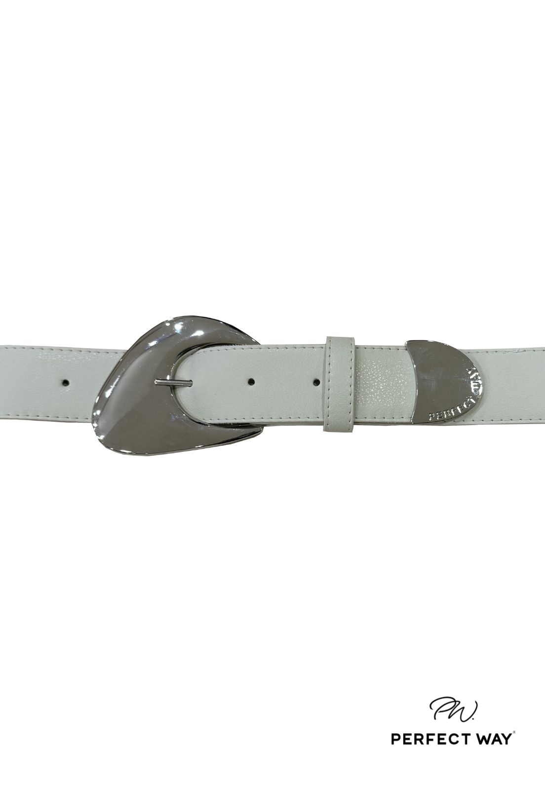 CINTO C/ FIVELA DE METAL OFF WHITE C/ PRATA PERFECT WAY