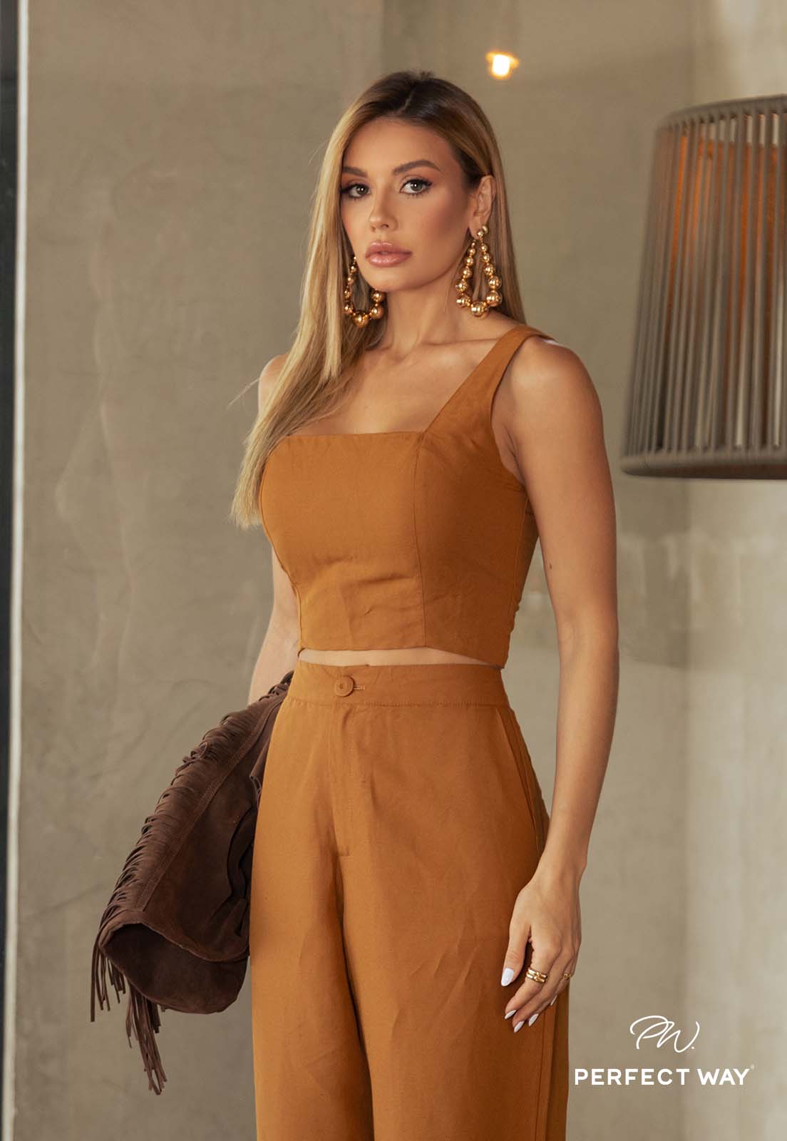 CROPPED FEMININO marrom ... PERFECT WAY