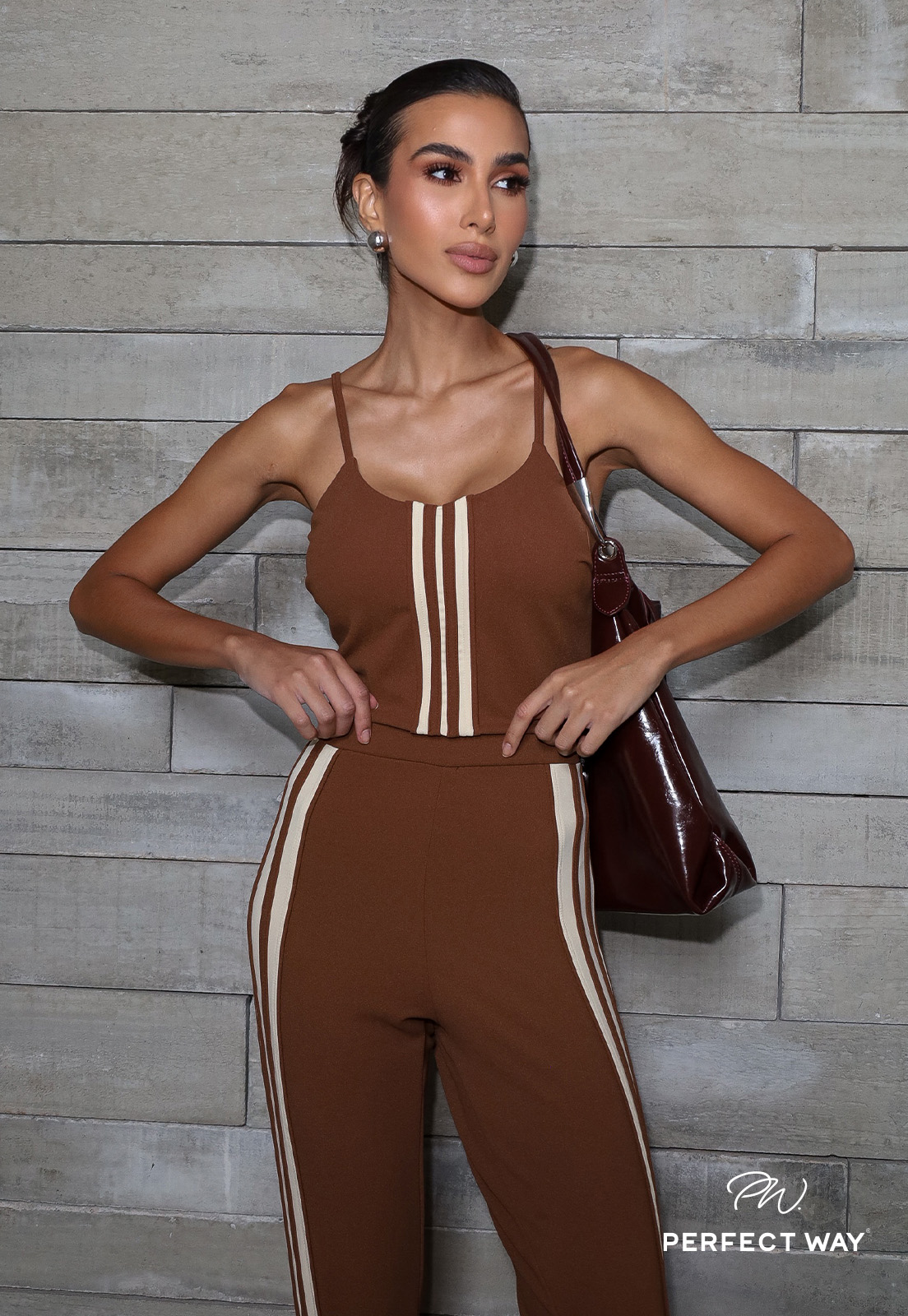 CROPPEDC/ BOJO, RECORTE C/ GALÕES  FEMININO caramelo