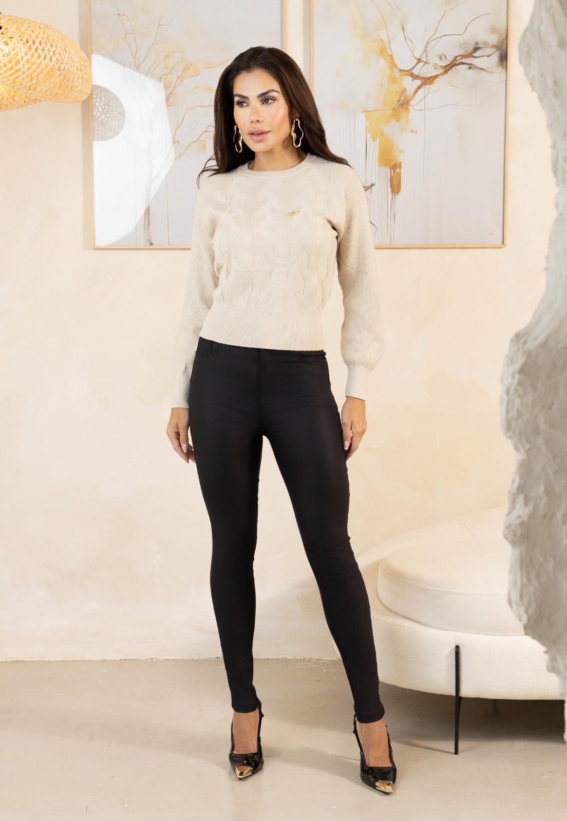 CALÇA COS INTERMEDIARIO C/ BOLSOS FEMININA PRETO