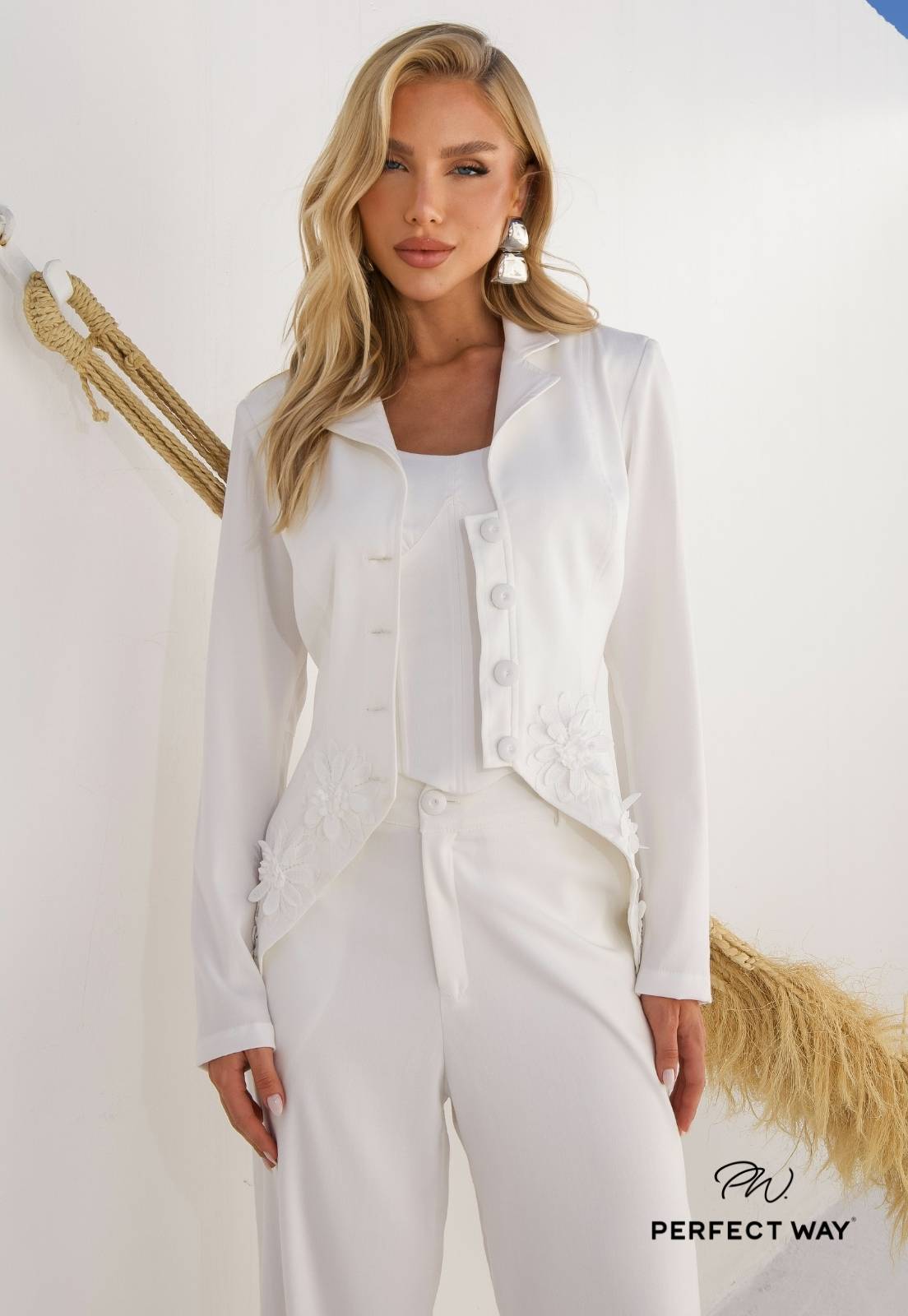 BLAZER FEMININO OFF WHITE PERFECT WAY