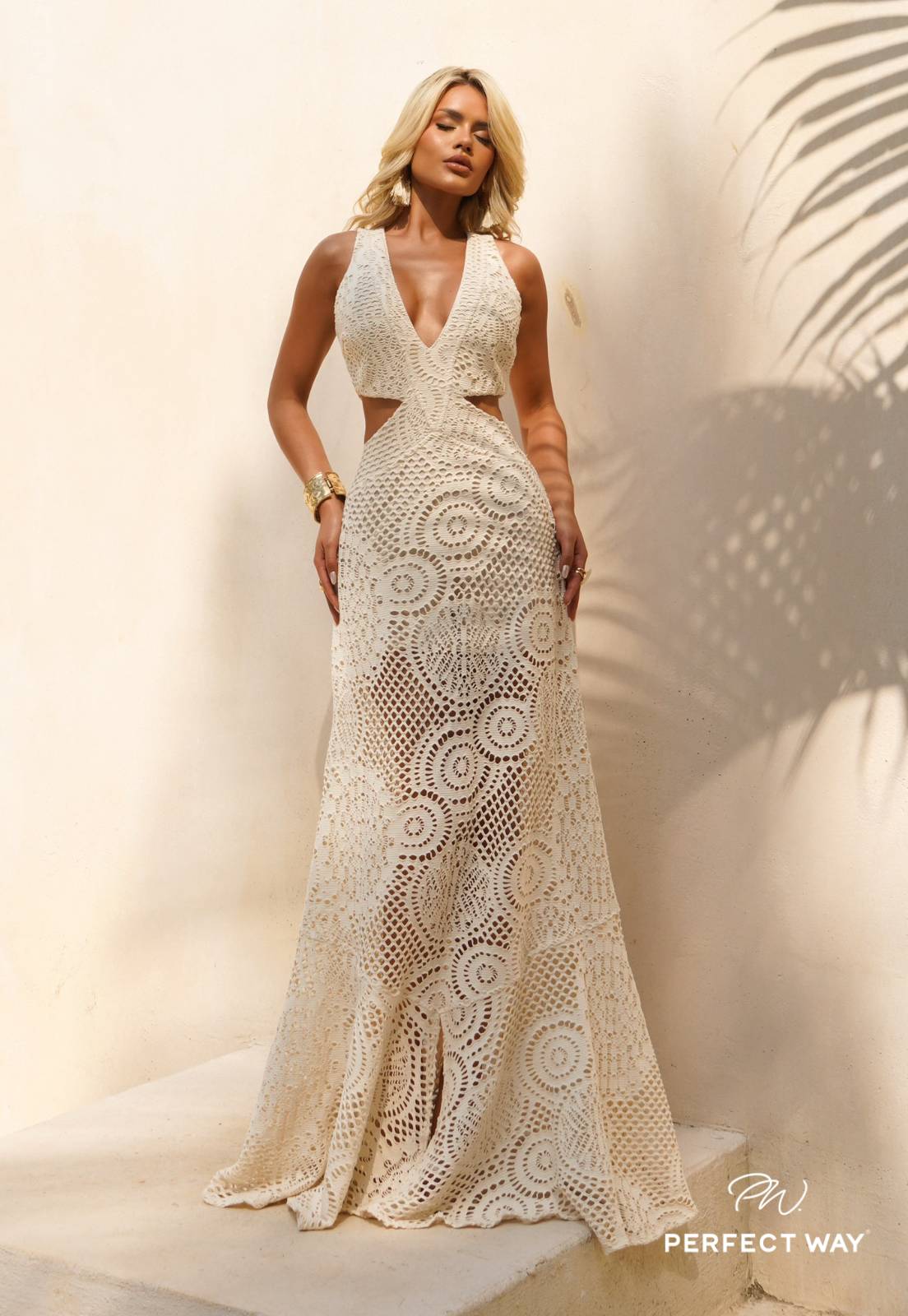 Perfect Way - VESTIDO FEMININO LONGO calcario