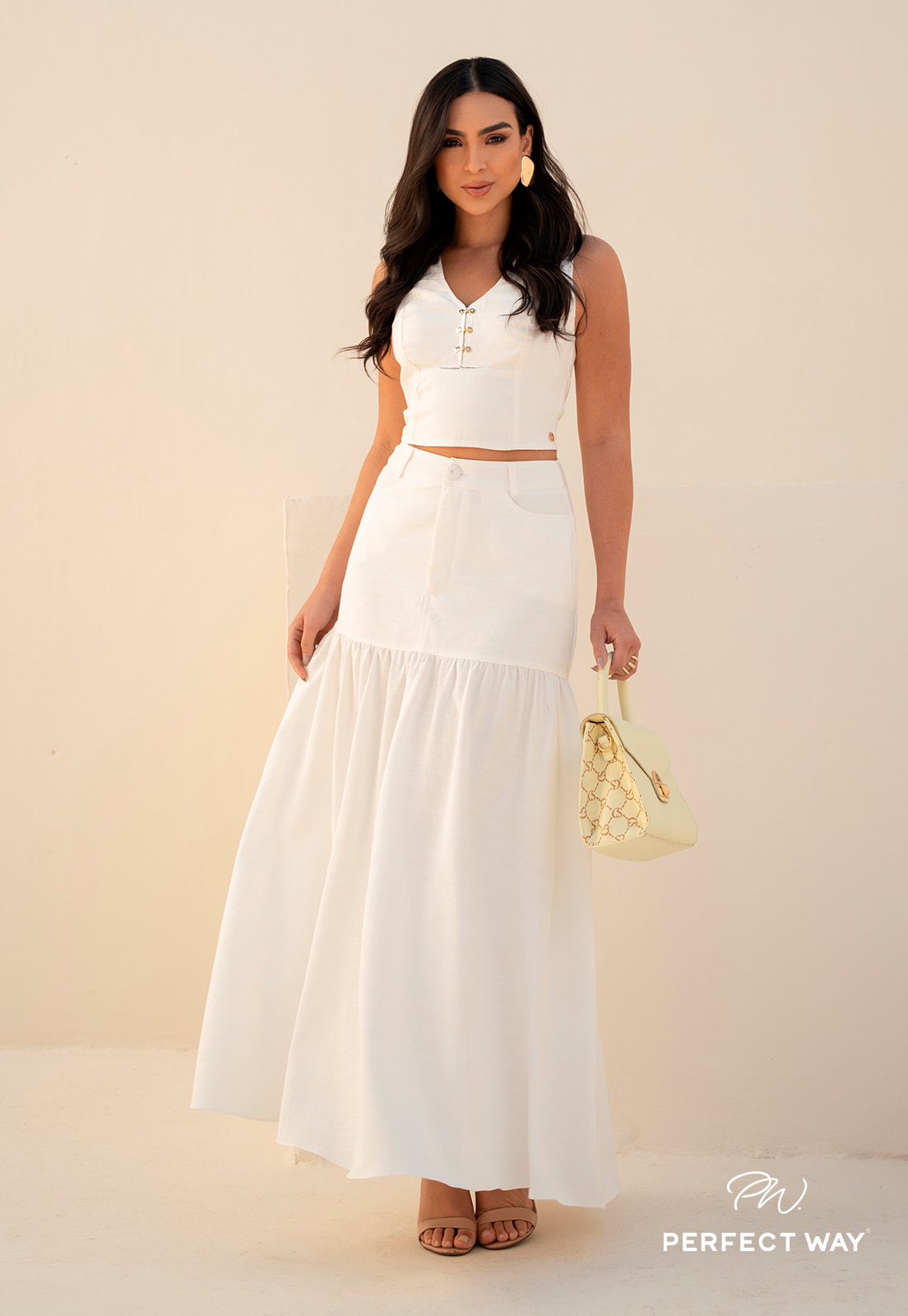 Perfect Way - SAIA MIDI FEMININA OFF WHITE
