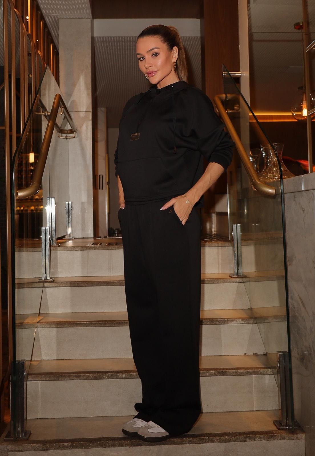 CALÇA COS ELASTICO C/ BOLSO FEMININA PRETO