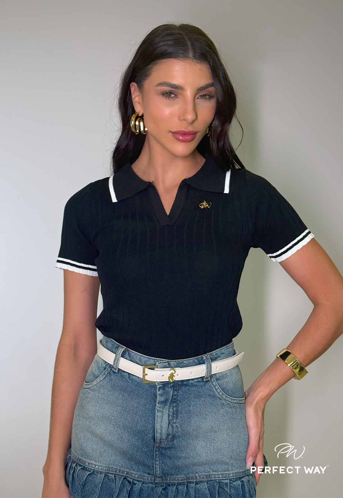 T-SHIT FEMININA PRETO PERFECT WAY