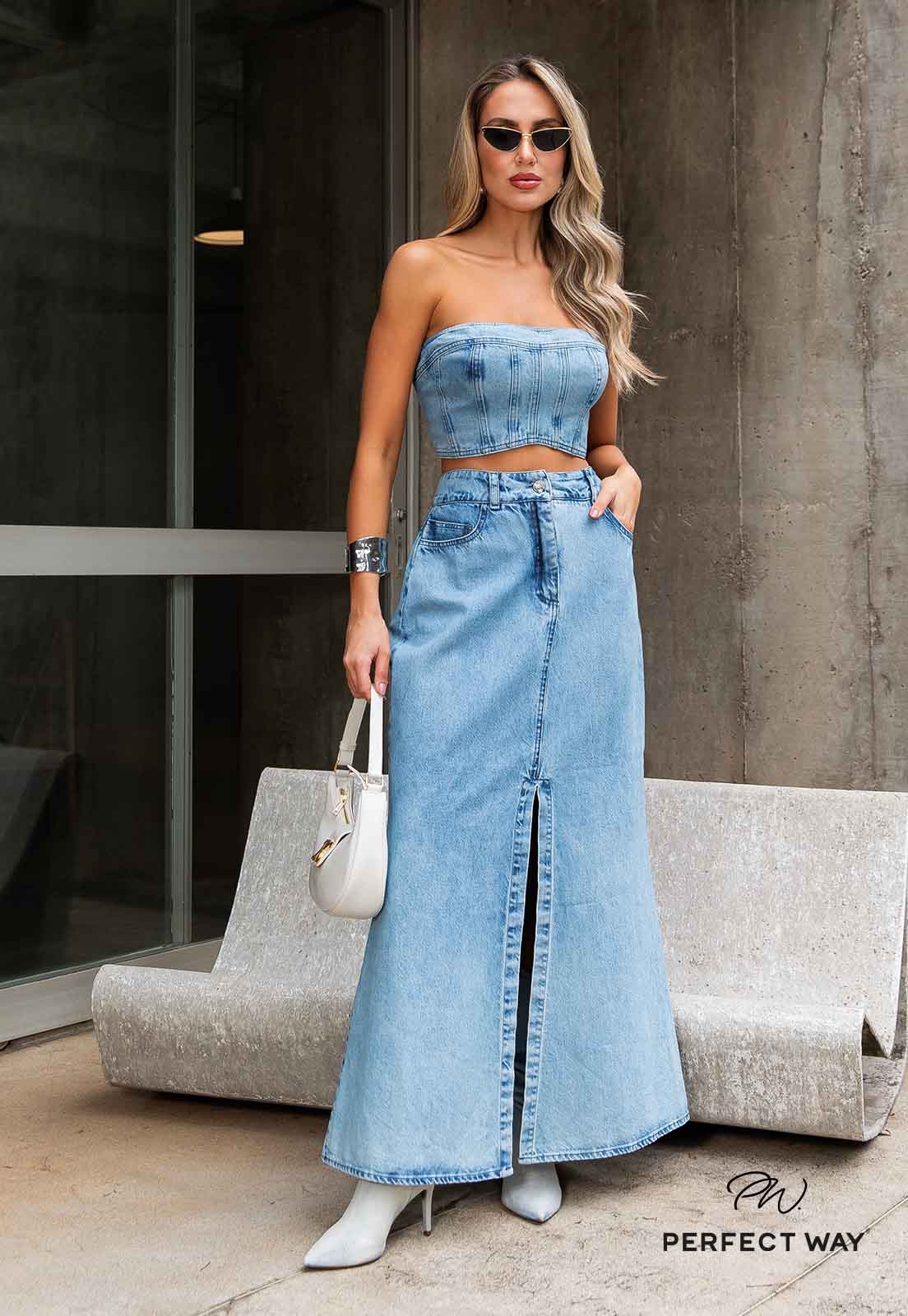 roupas feminino saia midi zattini