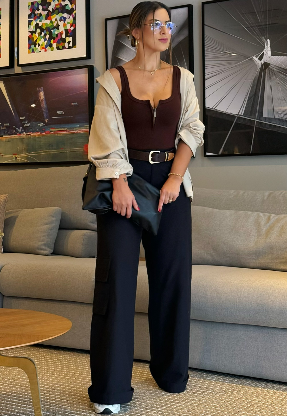 CALÇA WIDE LEG FEMININA PRETO